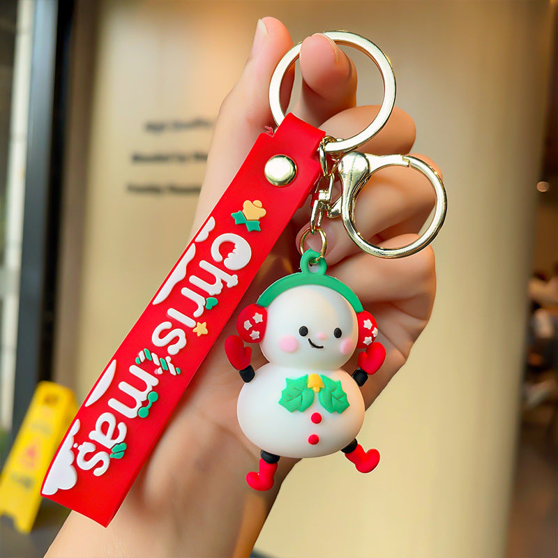 Wholesale Christmas Series Cartoon Elk Socks Silicone Keychain